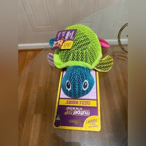 Multipet Coral  Multicolor Turtle Assorted Dog Toy, 8" With Squeaker